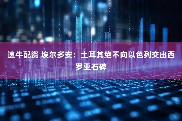 速牛配资 埃尔多安：土耳其绝不向以色列交出西罗亚石碑