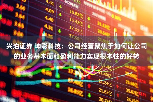 兴泊证券 坤彩科技：公司经营聚焦于如何让公司的业务基本面和盈利能力实现根本性的好转
